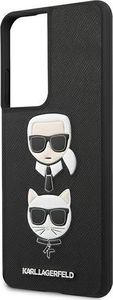 Karl Lagerfeld Karl Lagerfeld KLHCS21LSAKICKCBK S21 Ultra G998 czarny/black hardcase Saffiano Ikonik Karl&Choupette Head 6