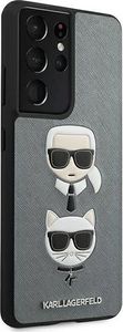 Karl Lagerfeld Karl Lagerfeld KLHCS21LSAKICKCSL S21 Ultra G998 srebrny/silver hardcase Saffiano Ikonik Karl&Choupette Head 4