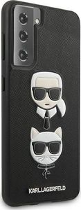 Karl Lagerfeld Karl Lagerfeld KLHCS21MSAKICKCBK S21+ G996 czarny/black hardcase Saffiano Ikonik Karl&Choupette Head 4