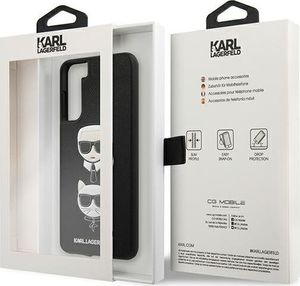 Karl Lagerfeld Karl Lagerfeld KLHCS21MSAKICKCBK S21+ G996 czarny/black hardcase Saffiano Ikonik Karl&Choupette Head 8