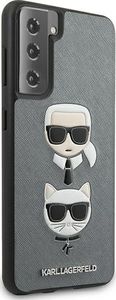 Karl Lagerfeld Karl Lagerfeld KLHCS21MSAKICKCSL S21+ G996 srebrny/silver hardcase Saffiano Ikonik Karl&Choupette Head 4