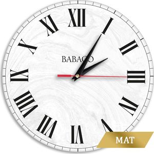 Zegar ścienny matowy Klasyczny 001 Babaco Biały 1