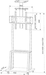 Techly Stojak podłogowy ICA-TR33 32'' - 70'' 6
