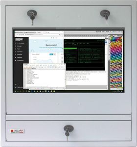 Techly Szafa na Komputer Przemysłowy PC i Monitor Dotykowy 22" 4
