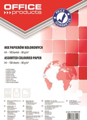 Office Products Papier ksero A4 80g mix kolorów 100 arkuszy 1