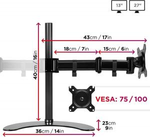 Duronic Stojak biurkowy na 2 monitory 13" - 27" (DM25D2) 3
