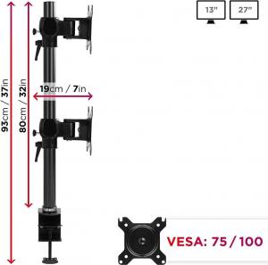 Duronic Uchwyt biurkowy na 2 monitory 13" - 27" DM35V2X1 (M9-726R-LRK8) 3