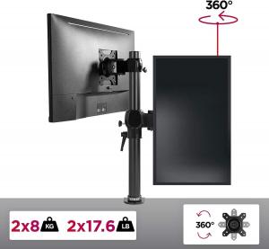 Duronic Uchwyt biurkowy na 2 monitory 13" - 27" DM35V2X1 (M9-726R-LRK8) 4