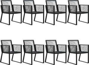 vidaXL VidaXL 9-cz. zestaw mebli ogrodowych, rattan PVC, czarny 5