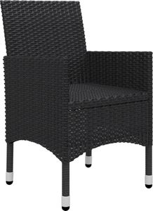 vidaXL 3-cz. zestaw mebli bistro rattan PE i drewno akacjowe czarny 5
