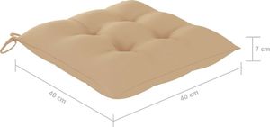 vidaXL VidaXL Poduszki na krzesła, 2 szt., beżowe, 40x40x7 cm, tkanina 6