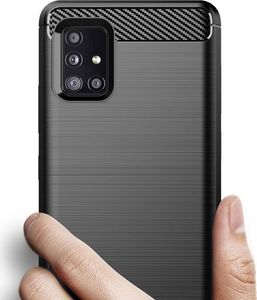Braders Elastyczne etui Carbon Case do Samsung Galaxy A51 5G niebieski 3