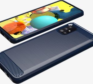 Braders Elastyczne etui Carbon Case do Samsung Galaxy A51 5G niebieski 4