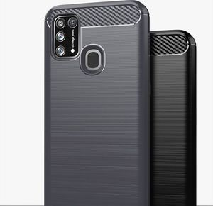 Braders Elastyczne etui Carbon Case do Samsung Galaxy M21 niebieski 5