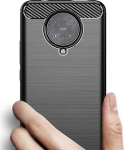 Braders Elastyczne etui Carbon Case do Xiaomi Redmi K30 Pro / Poco F2 Pro niebieski 4