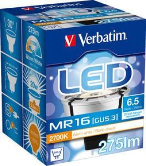 Verbatim LED MR16 GU5.3 6.5W 12VAC/DC 2700K 275LM (52027) 3