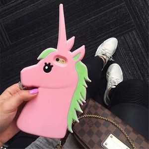 eCarla ETUI NA TELEFON JEDNOROŻEC - RÓŻ+ZIELEŃ IPHONE 6/6S 2