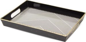 Art-Pol Taca prostokątna czarna zdobiona 3,5x29,5x22 cm 1