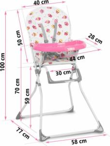 Ricokids Krzesełko do karmienia ze stolikiem FANDO babeczki 2