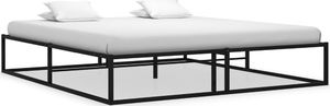 vidaXL Rama łóżka, czarna, metalowa, 140 x 200 cm 1