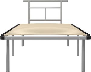 vidaXL Rama łóżka, szara, metalowa, 90 x 200 cm 3