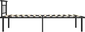 vidaXL Rama łóżka, czarna, metalowa, 100 x 200 cm 4