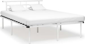 vidaXL Rama łóżka, biała, metalowa, 160 x 200 cm 1