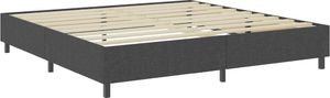 vidaXL Łóżko z materacem sprężynowym, ciemnoszare, tkanina, 200x200 cm 5