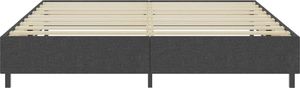 vidaXL Łóżko z materacem sprężynowym, ciemnoszare, tkanina, 200x200 cm 6