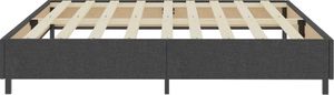 vidaXL Łóżko z materacem sprężynowym, ciemnoszare, tkanina, 200x200 cm 7