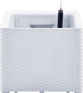 vidaXL Podwyższona donica z systemem podlewania, biała, 100x43x33 cm 5