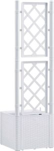 vidaXL Podwyższona donica z treliażem i systemem podlewania, biała 6