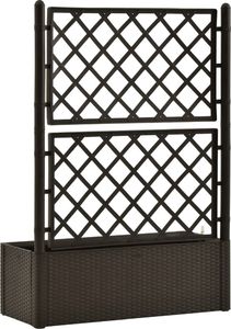 vidaXL Podwyższona donica z treliażem i systemem podlewania, mokka 5