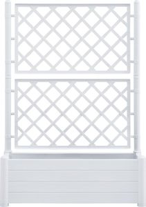 vidaXL Skrzynia na rośliny z trejażem, 100x43x142 cm, PP, biała 3