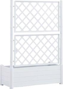 vidaXL Skrzynia na rośliny z trejażem, 100x43x142 cm, PP, biała 5
