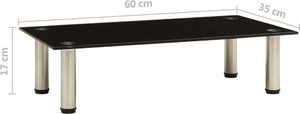 vidaXL Stojak pod TV, czarny, 60x35x17 cm, szkło hartowane 5