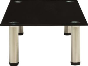 vidaXL Stojak pod TV, czarny, 80x35x17 cm, szkło hartowane 3