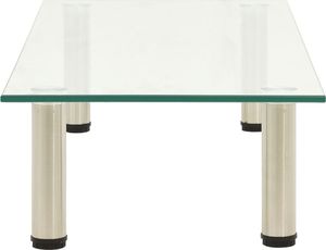 vidaXL Stojak pod TV, przezroczysty, 80x35x17 cm, szkło hartowane 3