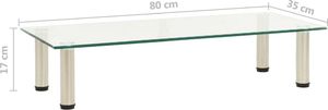 vidaXL Stojak pod TV, przezroczysty, 80x35x17 cm, szkło hartowane 5