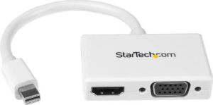 Adapter AV StarTech DisplayPort Mini - HDMI - D-Sub (VGA) biały (MDP2HDVGAW) 1