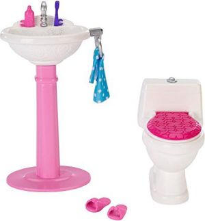 Mattel Barbie Mebelki, Umywalka i toaleta (CFG65/CHR36) 1
