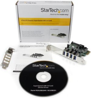 Kontroler StarTech PCIe x1 - 4x USB 3.0 (PEXUSB3S4V) 5