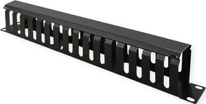 Value VALUE Organizator kabli + panel - front 19", 1U, 40 x 80 mm, czarny 1