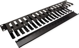 Value VALUE Organizator kabli + panel - front 19", 1U, 40 x 80 mm, czarny 3