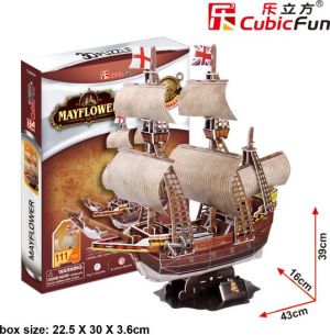 Cubicfun PUZZLE 3D Żaglowiec Mayflower - T4009H 1