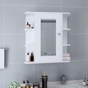 vidaXL Szafka łazienkowa z lustrem biała 66x17x63cm 1