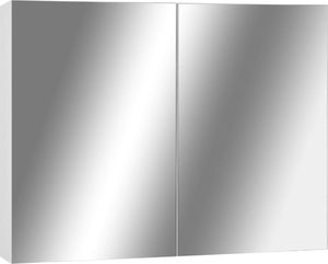 vidaXL Szafka łazienkowa z lustrem biała 80x15x60cm 2