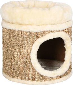 vidaXL Domek dla kota z luksusową poduszką, 33 cm, trawa morska 1