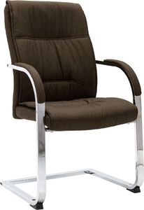 Krzesło biurowe vidaXL Krzesło biurowe, wspornikowe, brązowe, tkanina 1