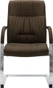 Krzesło biurowe vidaXL Krzesło biurowe, wspornikowe, brązowe, tkanina 2